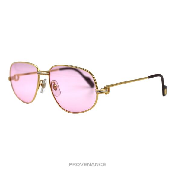 🔴 Cartier Romance Louis (Drake) Sunglasses - Gold Pink 54 - Picture 2 of 12
